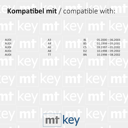 MT-KEY Funk Schlüssel 434MHZ Fernbedienung ID48 kompatibel mit Audi A3 8L 00-03 A4 B5 S4 A6 C5 TT 8N 433MHZ 4D0837231N Klappschlüssel