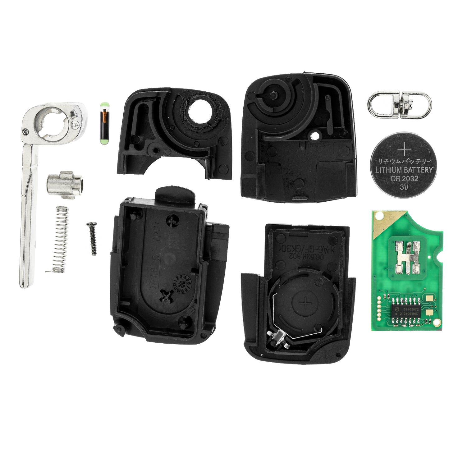 MT-KEY Funk Schlüssel 434MHZ Fernbedienung ID48 kompatibel mit Audi A3 S3 8L A4 S4 B5 RS4 RS6 C5 A6 Allroad Cabrio 8G TT 8N 4D0837231R Klappschlüssel