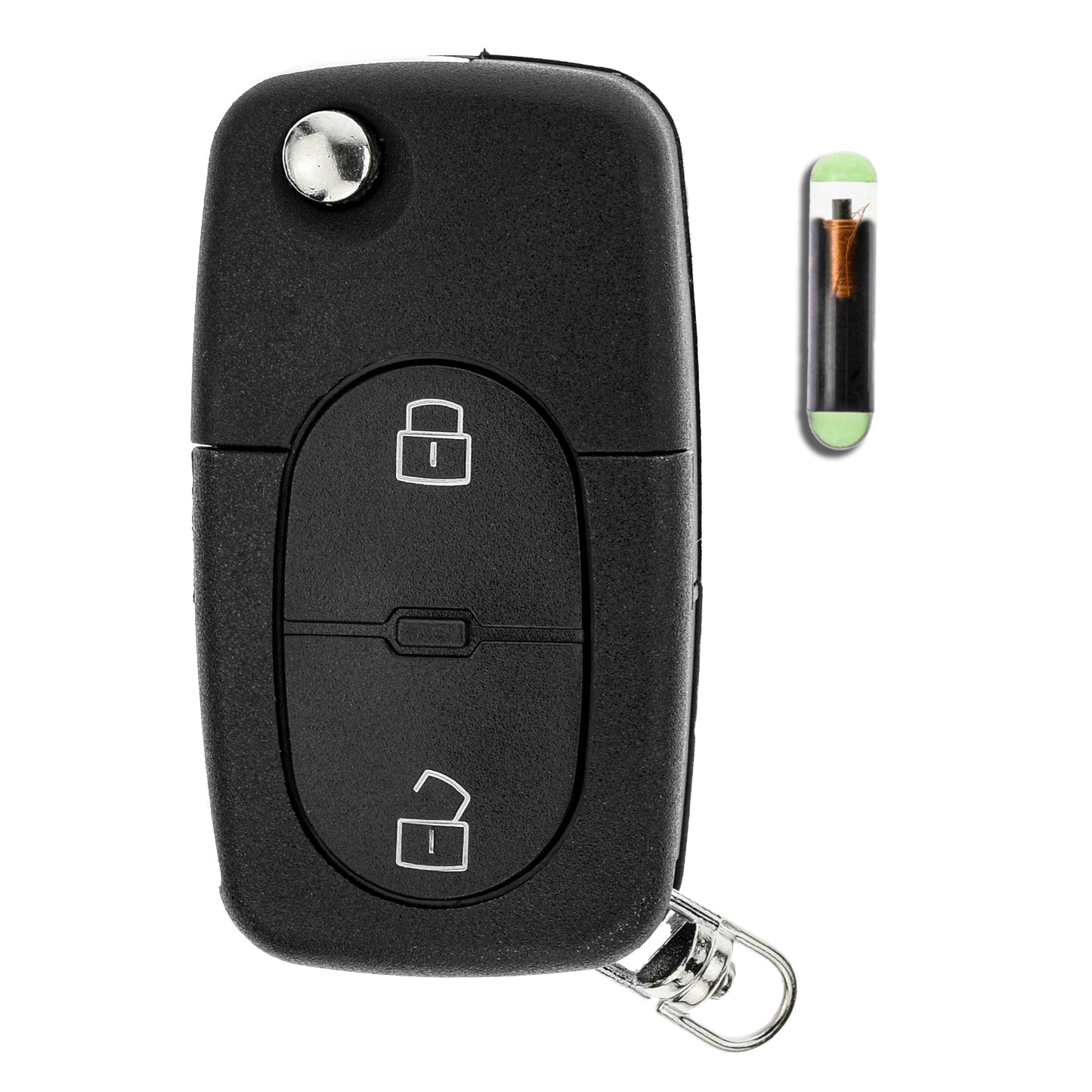 MT-KEY Funk Schlüssel 434MHZ Fernbedienung ID48 kompatibel mit Audi A3 S3 8L A4 S4 B5 RS4 RS6 C5 A6 Allroad Cabrio 8G TT 8N 4D0837231R Klappschlüssel