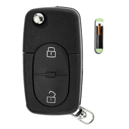 MT-KEY Funk Schlüssel 434MHZ Fernbedienung ID48 kompatibel mit Audi A3 S3 8L A4 S4 B5 RS4 RS6 C5 A6 Allroad Cabrio 8G TT 8N 4D0837231R Klappschlüssel