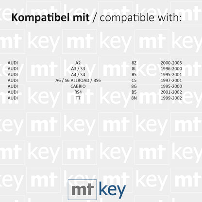 MT-KEY Funk Schlüssel 434MHZ Fernbedienung ID48 kompatibel mit Audi A3 S3 8L A4 S4 B5 RS4 RS6 C5 A6 Allroad Cabrio 8G TT 8N 4D0837231R Klappschlüssel