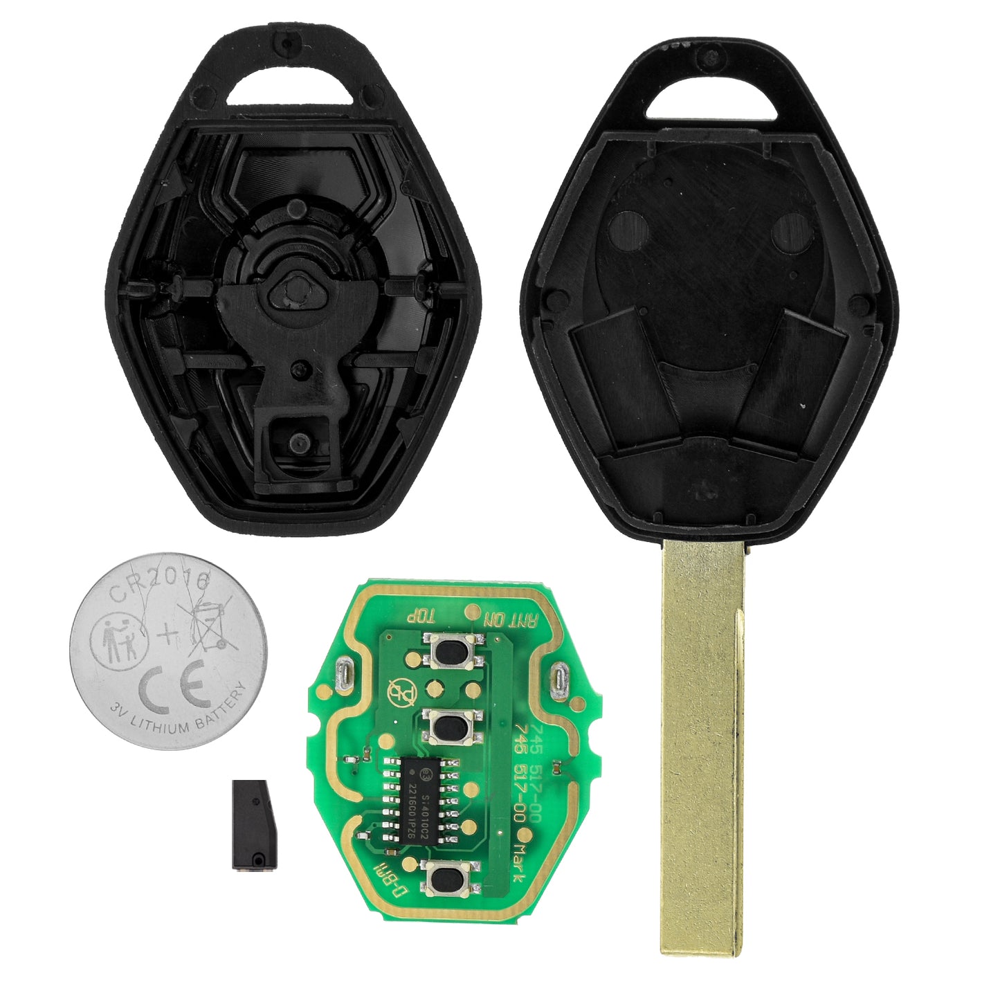 MT-KEY Funk Schlüssel HU92R 434MHZ Fernbedienung ID48 kompatibel mit BMW 3er E46 Z3 E46/7  5er E39 7er E38 X3 E83 X5 E53 Z4 E85 E86 Z8 Autoschlüssel