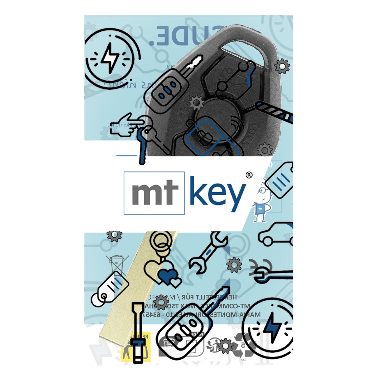 MT-KEY Funk Schlüssel HU92R 434MHZ Fernbedienung ID48 kompatibel mit BMW 3er E46 Z3 E46/7  5er E39 7er E38 X3 E83 X5 E53 Z4 E85 E86 Z8 Autoschlüssel