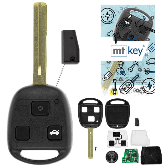 MT-KEY Funk Schlüssel Autoschlüssel 434MHZ 4C kompatibel mit Lexus ES GS 300 430 IS 200 300 LS 400 LX 470 450 RX 300 SC 300 400 3 Tasten