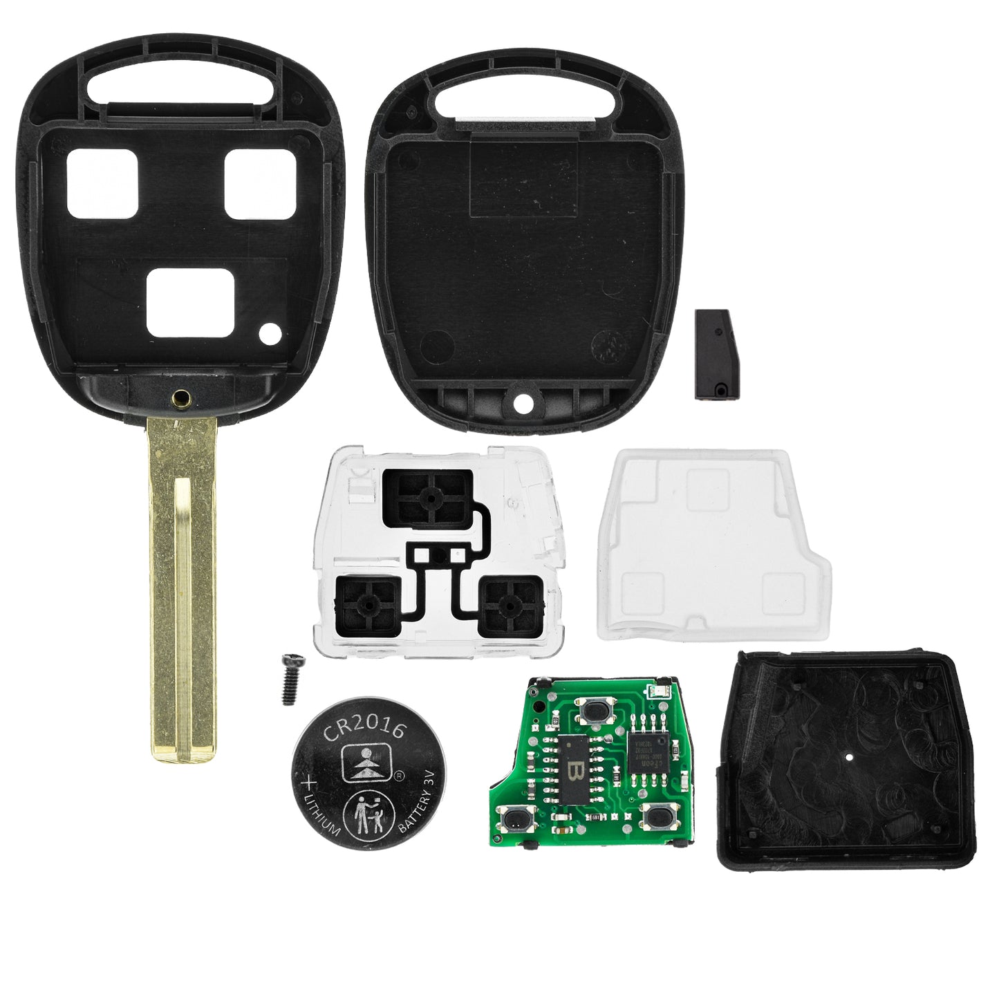 MT-KEY Funk Schlüssel Autoschlüssel 434MHZ 4C kompatibel mit Lexus ES GS 300 430 IS 200 300 LS 400 LX 470 450 RX 300 SC 300 400 3 Tasten