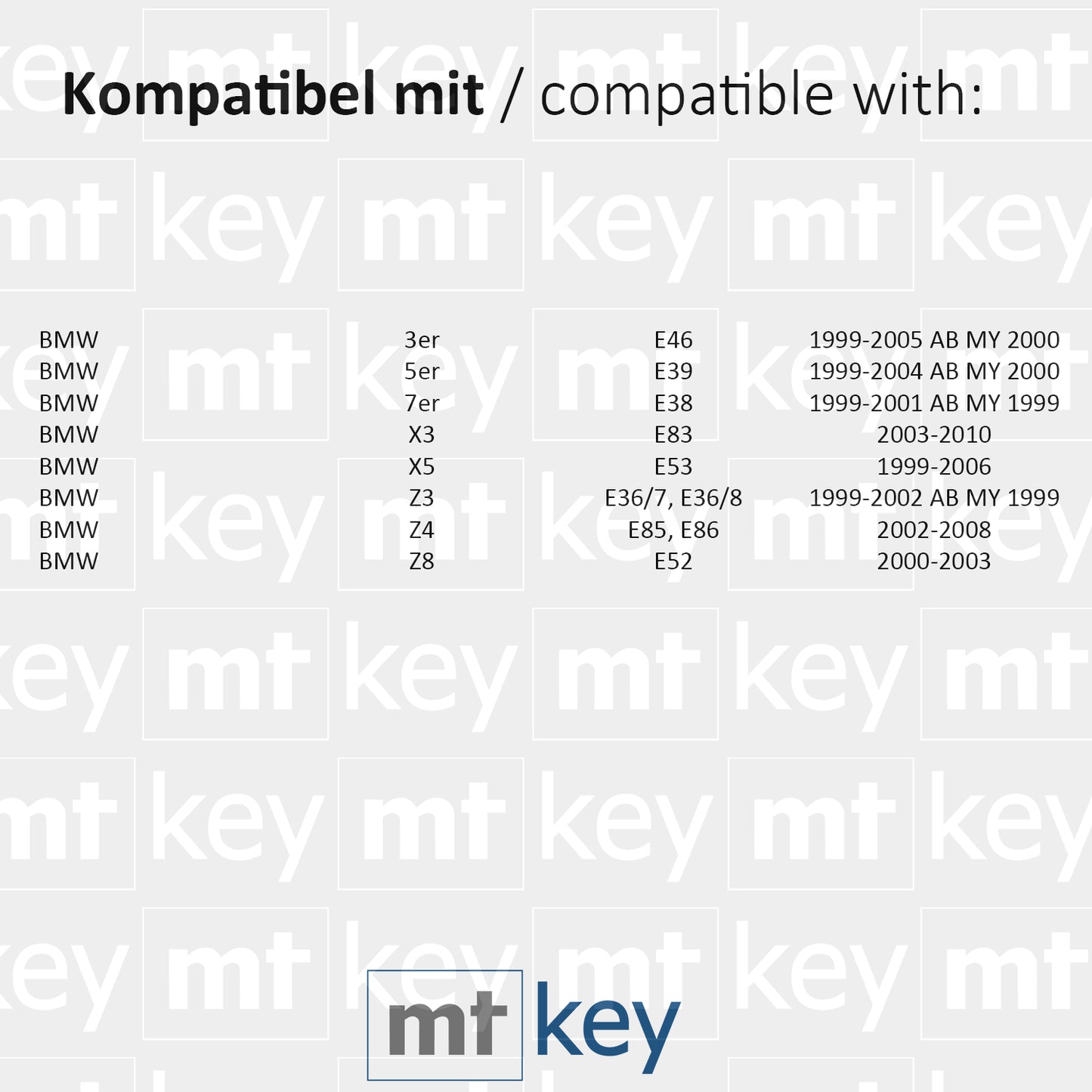 MT-KEY Funk Schlüssel HU58 434MHZ Fernbedienung ID48 kompatibel mit BMW 3er E46 Z3 E46/7  5er E39 7er E38 X3 E83 X5 E53 Z4 E85 E86 Z8 Autoschlüssel