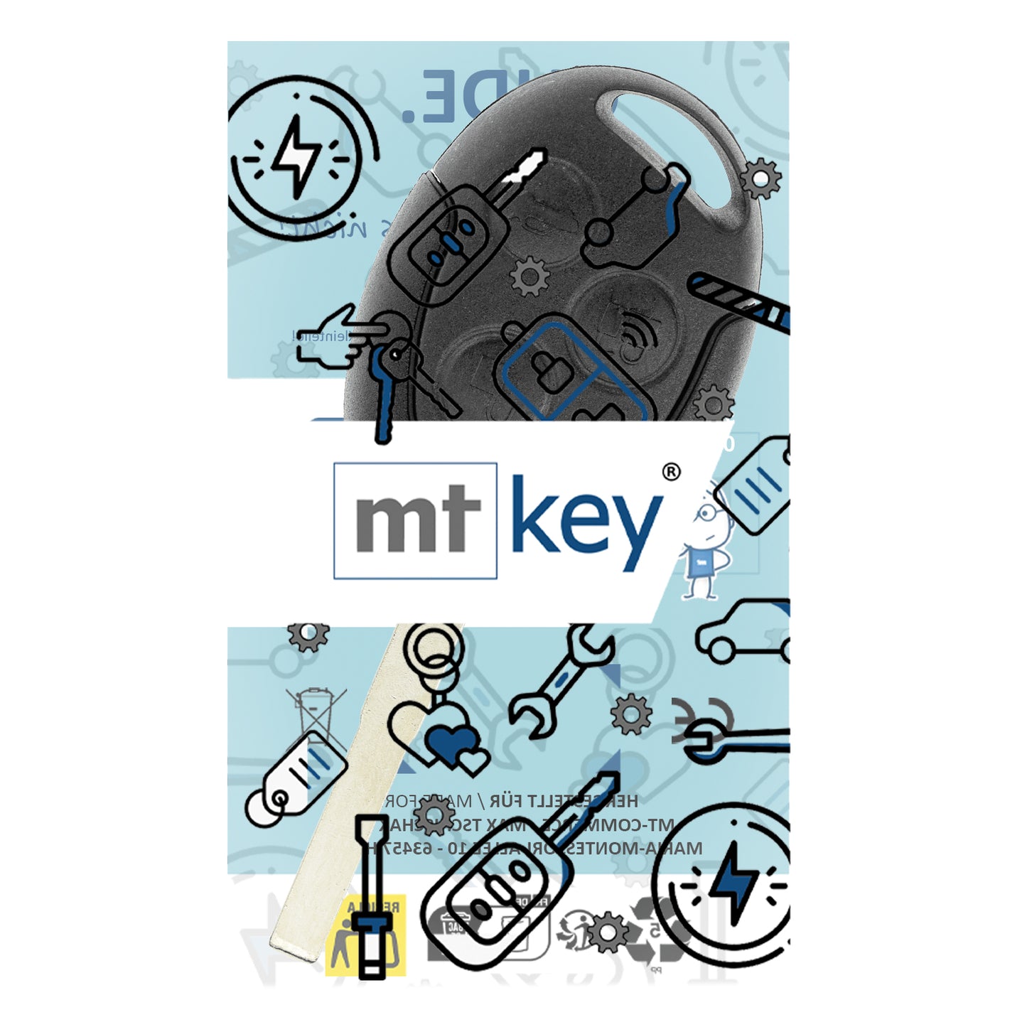 MT-KEY Funk Schlüssel HU101 ID63 434MHZ Autoschlüssel kompatibel mit Ford C-MAX I Edge I Fiesta VI Focus II Galaxy II Mondeo IV S-Max I F150 F250