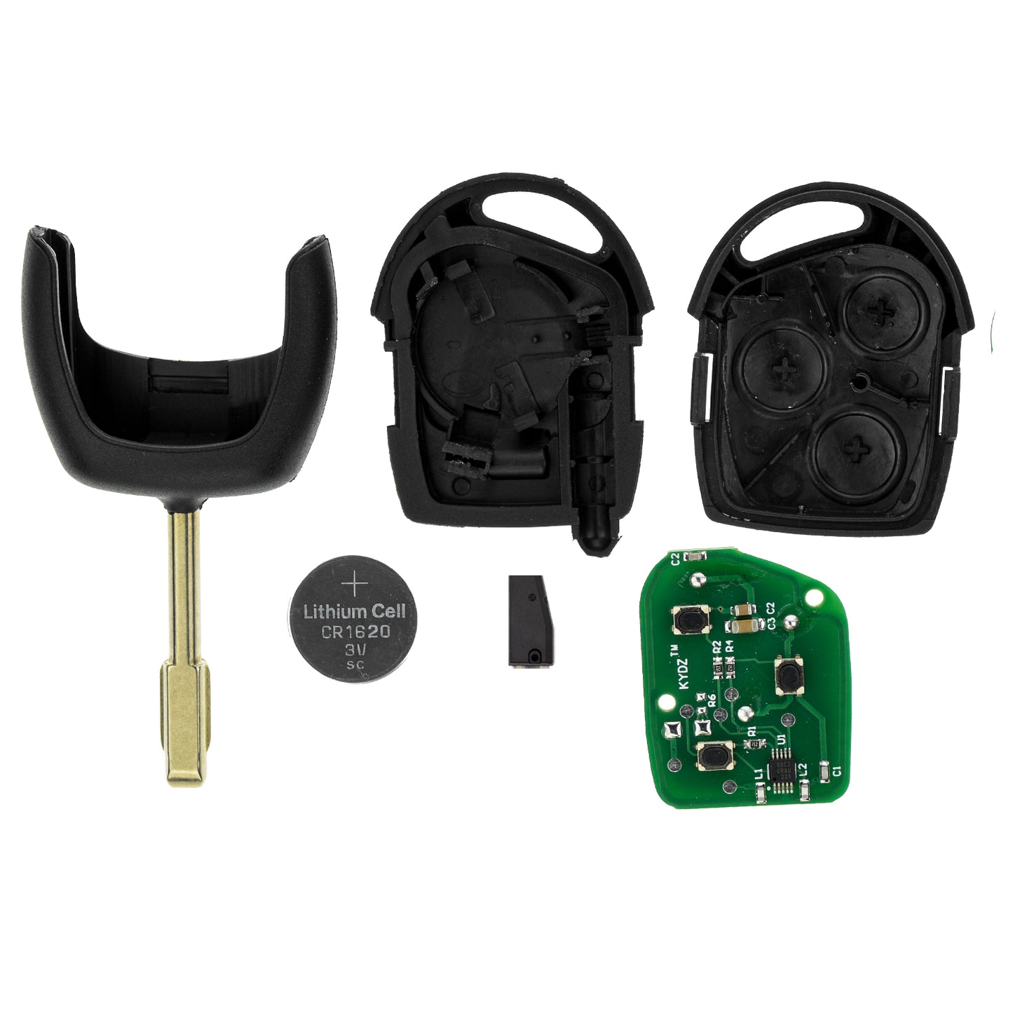 MT-KEY Funk Schlüssel FO21 ID63 434MHZ Autoschlüssel kompatibel mit Ford Fiesta V 03-08 Fusion I -10 Transit VI Tourneo Connect I 09-13 433MHZ