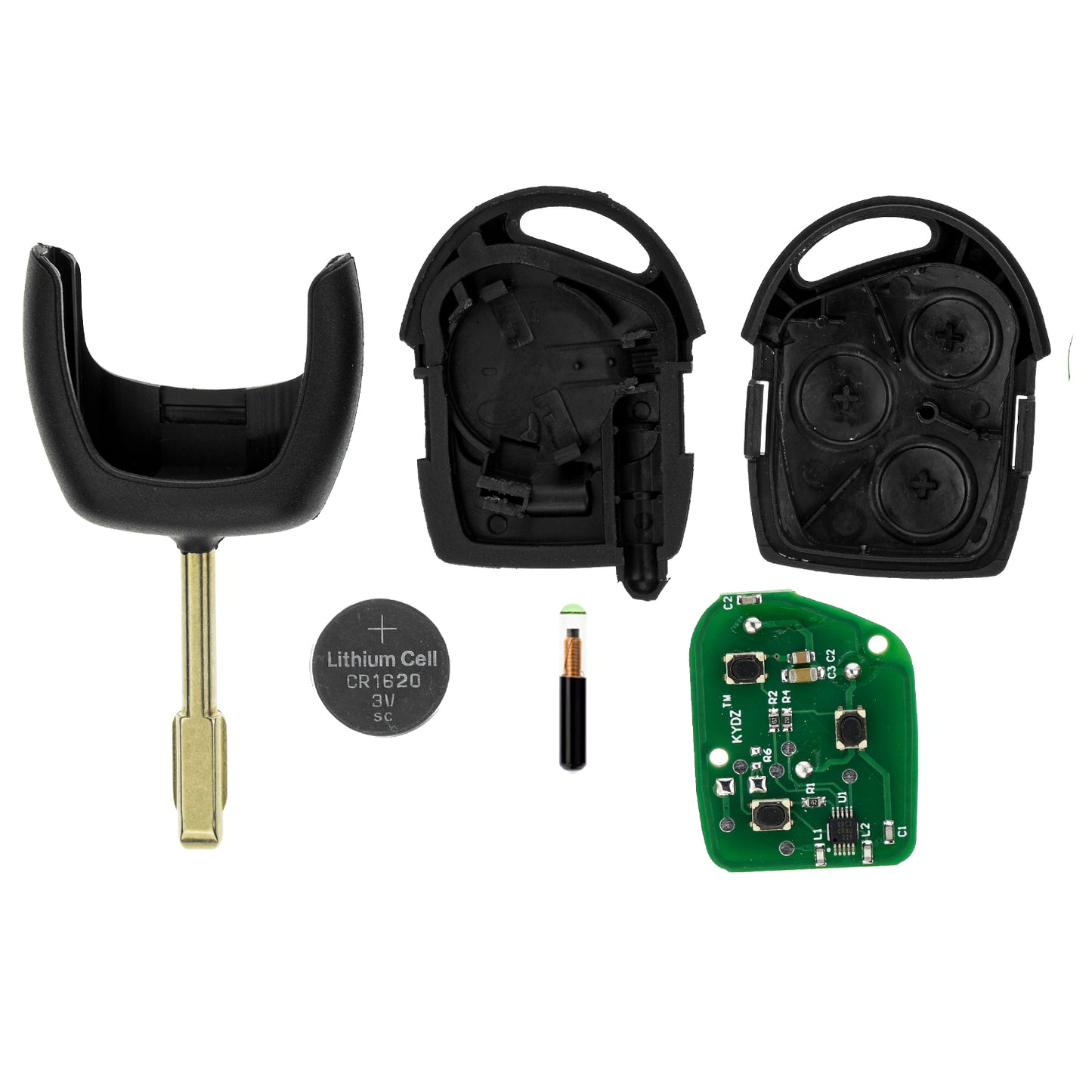 MT-KEY Funk Schlüssel FO21 ID60 434MHZ Autoschlüssel kompatibel mit Ford Transit V Tourneo Connect I Bis 2008 KA 1 RBT Focus I Fiesta IV 433MHZ