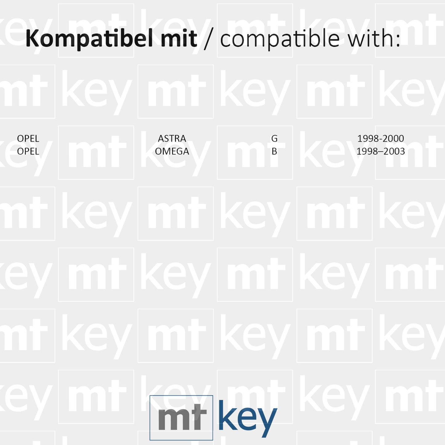 MT-KEY Funk Schlüssel YM28 ID40 434MHZ Autoschlüssel kompatibel mit Opel Astra G 98-00 Omega B 98-03 433MHZ Fernbedienung