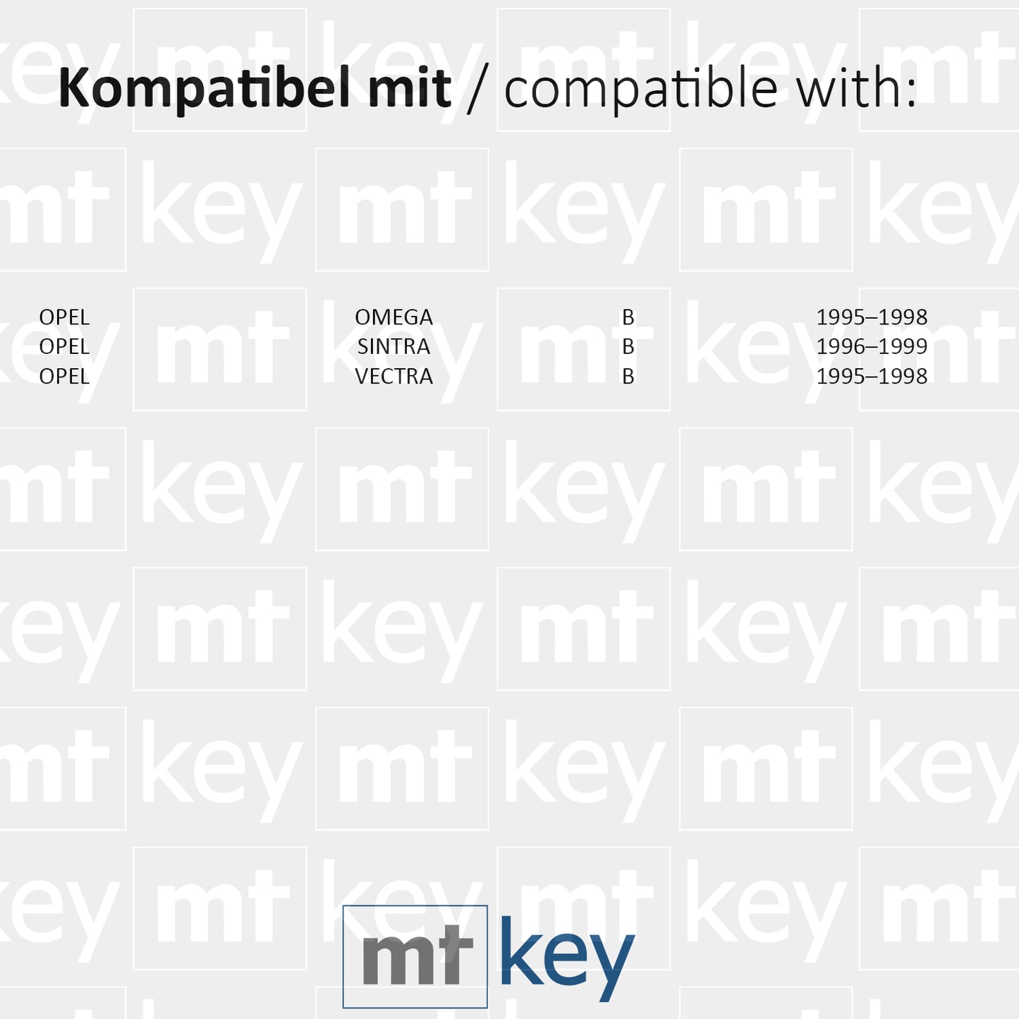 MT-KEY Funk Schlüssel HU43 T5 ID33 434MHZ Autoschlüssel kompatibel mit Opel Omega B 95-98 Sintra B 96-99 Vectra B 95-98 433MHZ Fernbedienung