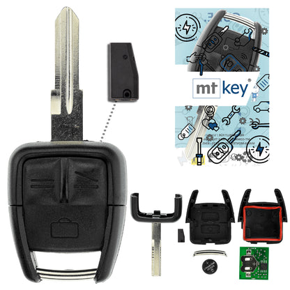 MT-KEY Funk Schlüssel ID40 HU46 434MHZ Autoschlüssel kompatibel mit Opel Vectra C 2002-2004 433MHZ Fernbedienung
