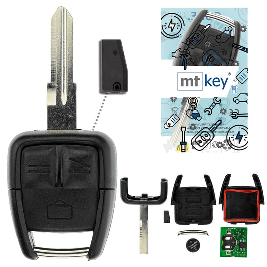 MT-KEY Funk Schlüssel ID40 HU46 434MHZ Autoschlüssel kompatibel mit Opel Vectra C 2002-2004 433MHZ Fernbedienung