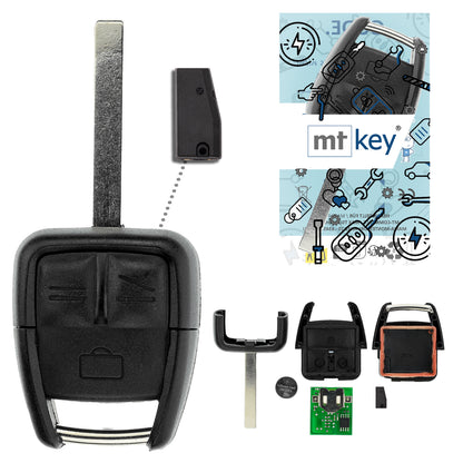 MT-KEY Funk Schlüssel HU100 ID46 434MHZ Autoschlüssel kompatibel mit Opel Signum 03-08 Vectra C 04-08 433MHZ Fernbedienung