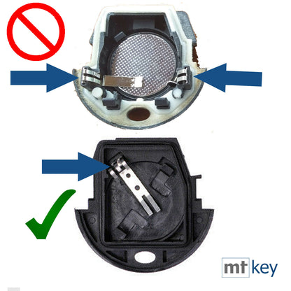 Autoschlüssel Funk Fernbedienung Austausch Gehäuse mit 2 Tasten + HAA / HU66 Rohling + Batterie kompatibel mit VW Lupo Fox Sharan T4 Seat Arosa Ibiza Leon Alhambra