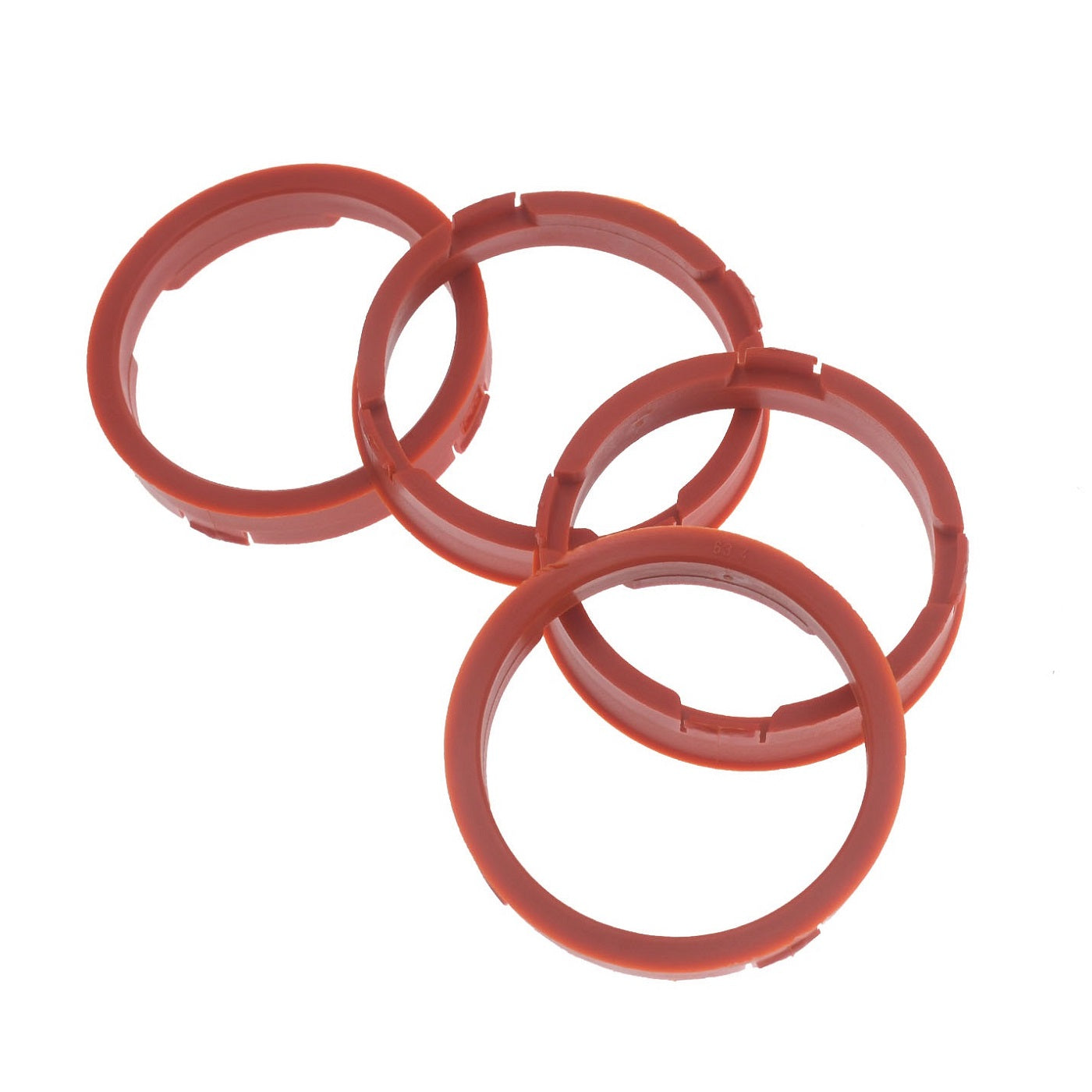 4X Zentrierringe 73,1 x 63,4 mm rot Felgen Ringe Made in Germany