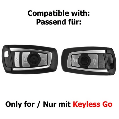 Auto Schlüssel Glasfaserverstärkte Schutz Hülle Hardcover Rot Carbon-Optik kompatibel mit BMW F20 F21 F22 F23 F30 F31 F34 F32 F26 KEYLESS SMARTKEY