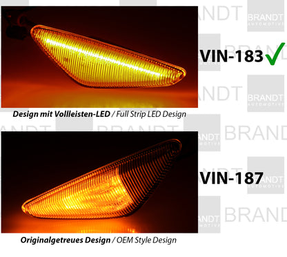 BRANDT Seitenblinker Set LED Strip Design Blinker Weiss passend für Bmw X5 E70 06-14 X3 F25 11-14 X6 E71 08-14 F72 Hybrid 09-12 Blinkleuchten