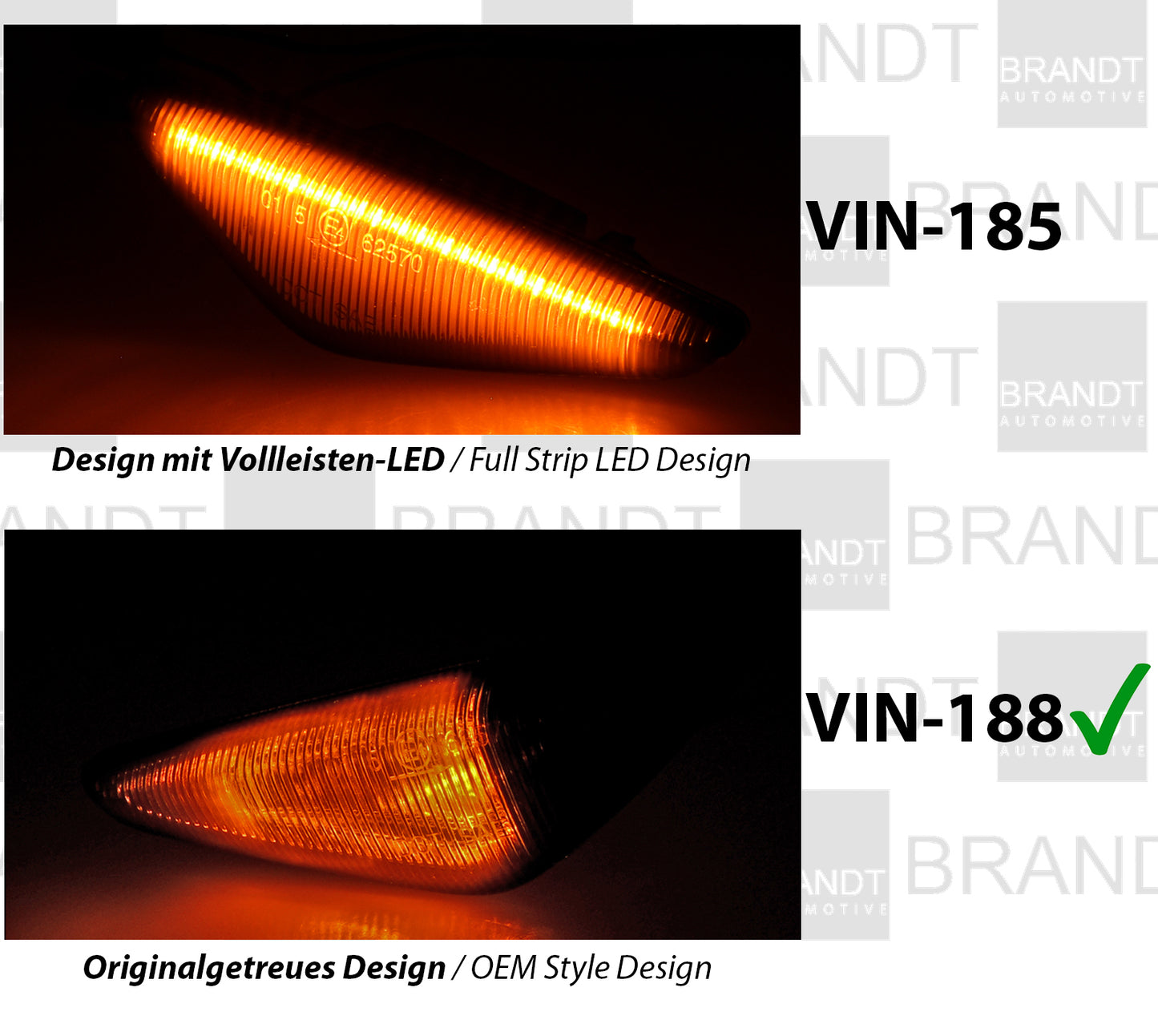 BRANDT Seitenblinker Set LED Oem Style Blinker Schwarz passend für Bmw X5 E70 06-14 X3 F25 11-14 X6 E71 08-14 F72 Hybrid 09-12 Blinkleuchten