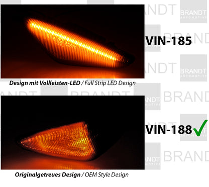 BRANDT Seitenblinker Set LED Oem Style Blinker Schwarz passend für Bmw X5 E70 06-14 X3 F25 11-14 X6 E71 08-14 F72 Hybrid 09-12 Blinkleuchten