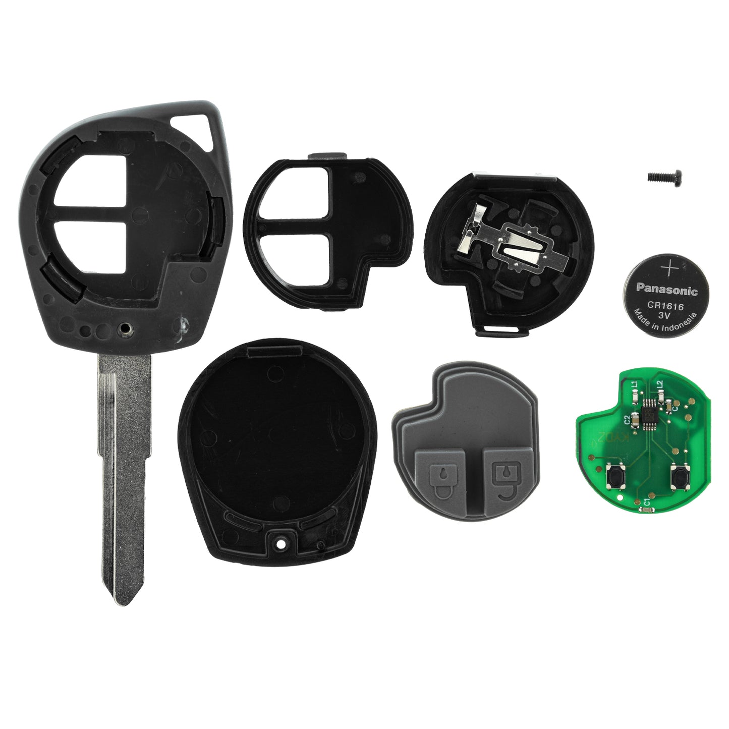 MT-KEY 2 Tasten Funk Schlüssel 434MHZ kompatibel mit Fiat Sedici YB Opel Agila Suzuki SX4 Grand Vitara JT Splash Swift 3 433MHZ Autoschlüssel