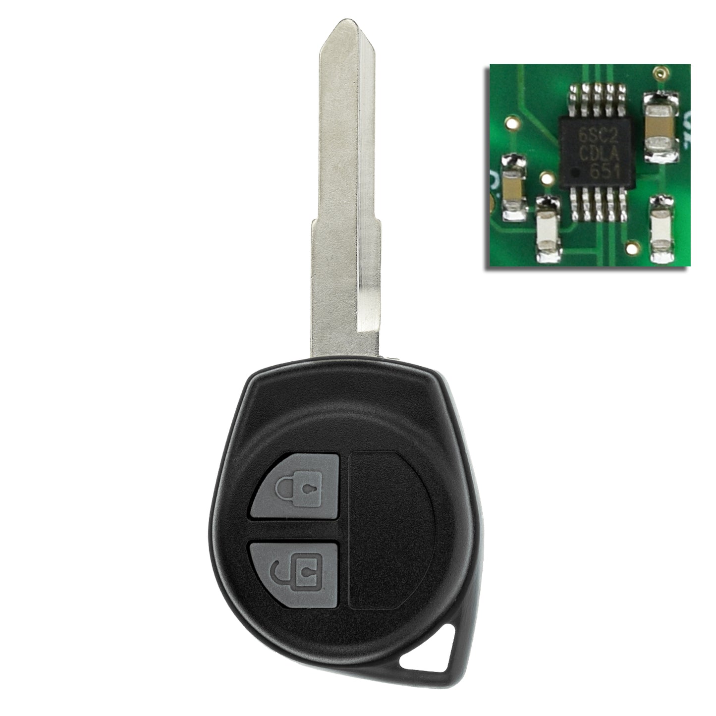 MT-KEY 2 Tasten Funk Schlüssel 434MHZ kompatibel mit Fiat Sedici YB Opel Agila Suzuki SX4 Grand Vitara JT Splash Swift 3 433MHZ Autoschlüssel
