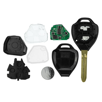 MT-KEY 2 Tasten Funk Schlüssel 434MHZ ID67 Fernbedienung kompatibel mit Toyota IQ Hilux N25 Auris I E150 Rav4 A3 Camry 433MHZ Autoschlüssel