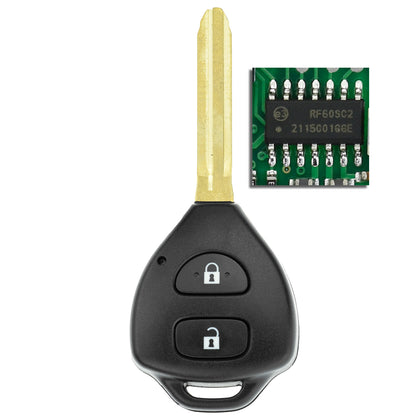 MT-KEY 2 Tasten Funk Schlüssel 434MHZ ID67 Fernbedienung kompatibel mit Toyota IQ Hilux N25 Auris I E150 Rav4 A3 Camry 433MHZ Autoschlüssel