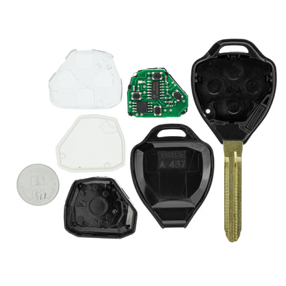 MT-KEY 3 Tasten Funk Schlüssel 434MHZ ID67 Fernbedienung kompatibel mit Toyota IQ Hilux N25 Auris I E150 Rav4 A3 Camry 433MHZ Autoschlüssel