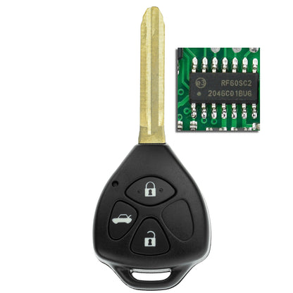 MT-KEY 3 Tasten Funk Schlüssel 434MHZ ID67 Fernbedienung kompatibel mit Toyota IQ Hilux N25 Auris I E150 Rav4 A3 Camry 433MHZ Autoschlüssel