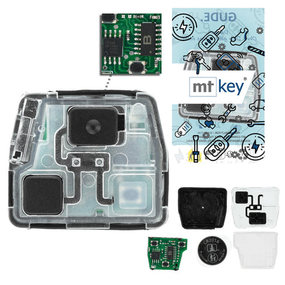 MT-KEY 2 Tasten Fernbedienung 434MHZ kompatibel mit Lexus ES GS RX SC 300 Toyota Avensis Corolla MR2 Land Cruiser Rav4 Yaris 433MHZ Autoschlüssel
