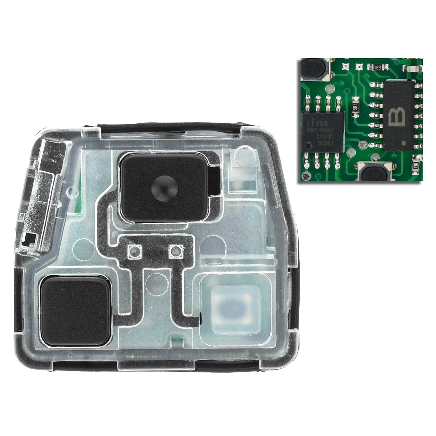 MT-KEY 2 Tasten Fernbedienung 434MHZ kompatibel mit Lexus ES GS RX SC 300 Toyota Avensis Corolla MR2 Land Cruiser Rav4 Yaris 433MHZ Autoschlüssel