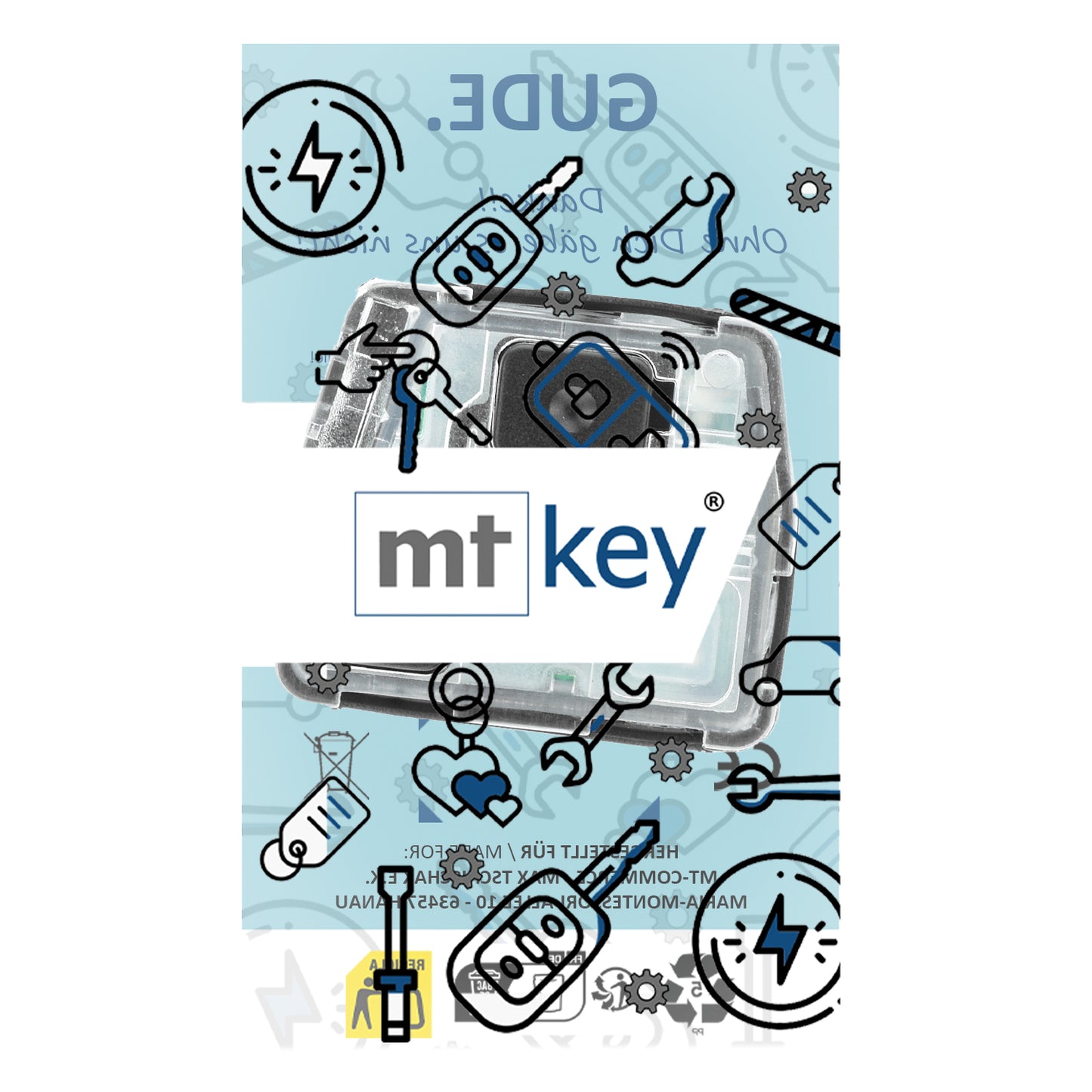 MT-KEY 2 Tasten Fernbedienung 434MHZ kompatibel mit Lexus ES GS RX SC 300 Toyota Avensis Corolla MR2 Land Cruiser Rav4 Yaris 433MHZ Autoschlüssel