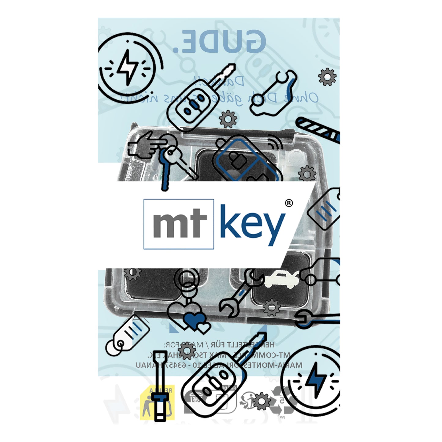 MT-KEY 3 Tasten Fernbedienung 434MHZ kompatibel mit Lexus ES GS RX SC 300 Toyota Avensis Corolla MR2 Land Cruiser Rav4 Yaris 433MHZ Autoschlüssel