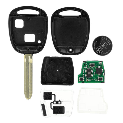 MT-KEY 2 Tasten Funkschlüssel ID67 TOY47 434MHZ kompatibel mit Toyota Corolla E12 01-07 Land Cruiser J120 02-09 Picnic XM10 433MHZ Autoschlüssel