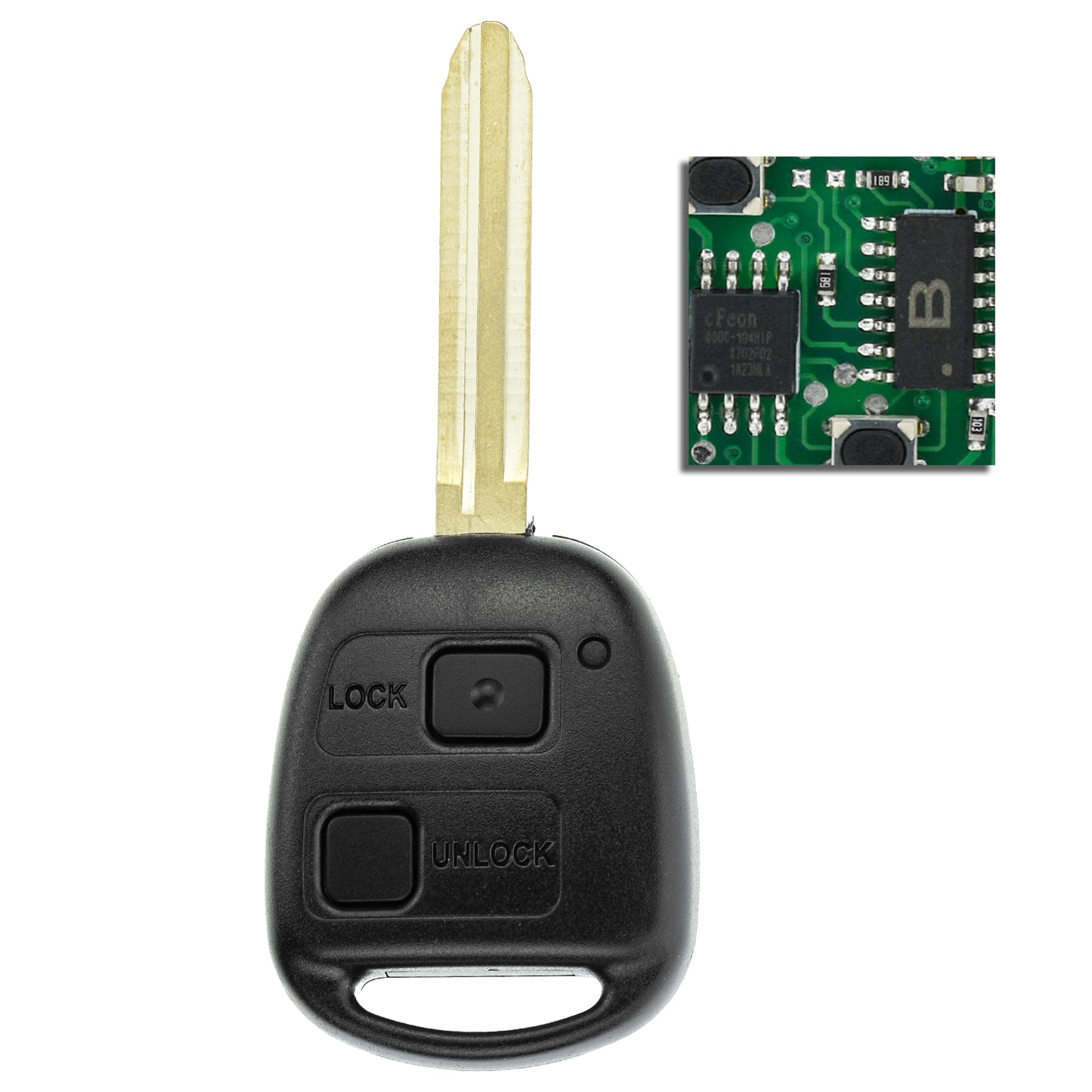 MT-KEY 2 Tasten Funkschlüssel ID67 TOY47 434MHZ kompatibel mit Toyota Corolla E12 01-07 Land Cruiser J120 02-09 Picnic XM10 433MHZ Autoschlüssel