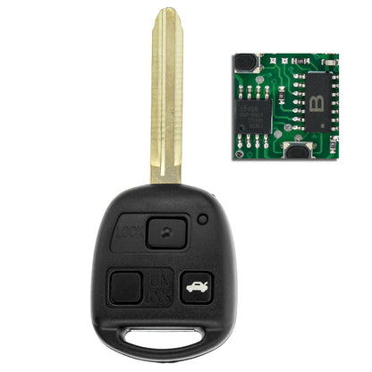 MT-KEY 3 Tasten Funkschlüssel ID67 TOY47 434MHZ kompatibel mit Toyota Corolla E12 01-07 Land Cruiser J120 02-09 Picnic XM10 433MHZ Autoschlüssel