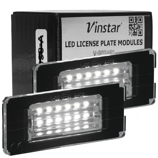 Vinstar LED Kennzeichenbeleuchtung E-geprüft CAN-Bus 18 LEDs je Modul 6000 Kelvin kompatibel mit Mini R56 R56N R57 R57N R58 R59