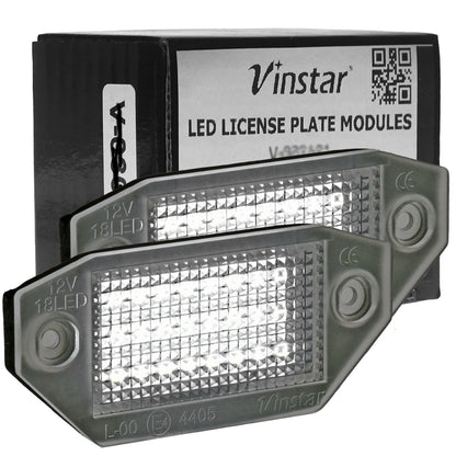 Vinstar LED Kennzeichenbeleuchtung E-geprüft CAN-Bus 18 LEDs je Modul 6000 Kelvin kompatibel mit Ford Mondeo III (MK3) 2000-2007