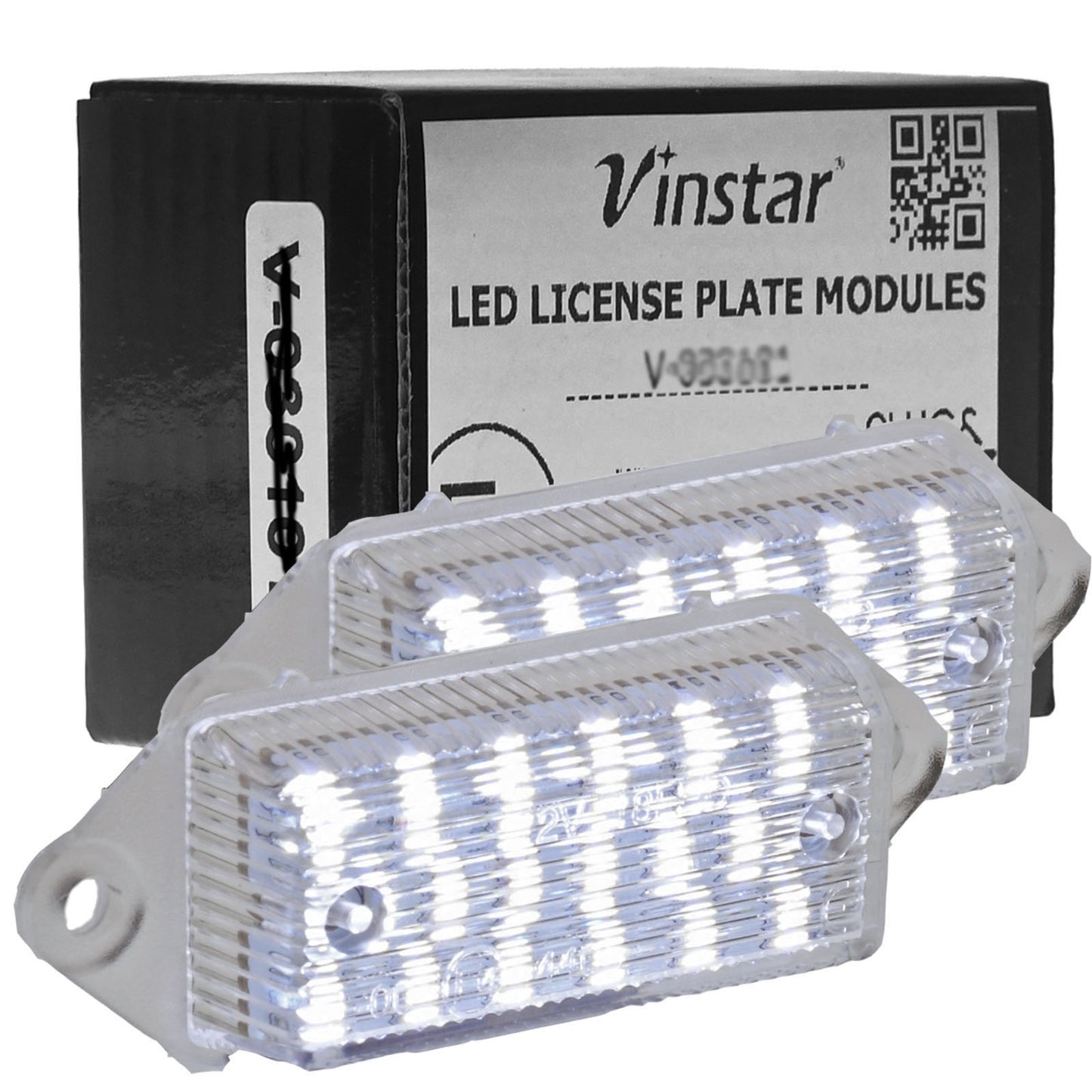 Vinstar LED Kennzeichenbeleuchtung E-geprüft CAN-Bus 18 LEDs je Modul 6000 Kelvin kompatibel mit Mitsubishi Lancer 2003-2017