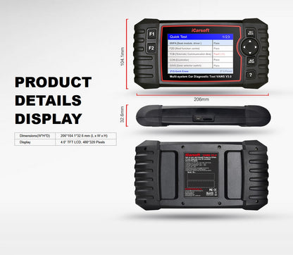 DIAGNOSEGERÄT iCARSOFT VAWS V3.0 für VW Audi Seat Skoda OBD Scanner Online Updates DEUTSCH
