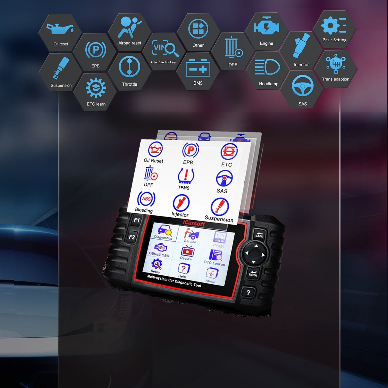 DIAGNOSEGERÄT iCARSOFT VAWS V3.0 für VW Audi Seat Skoda OBD Scanner Online Updates DEUTSCH