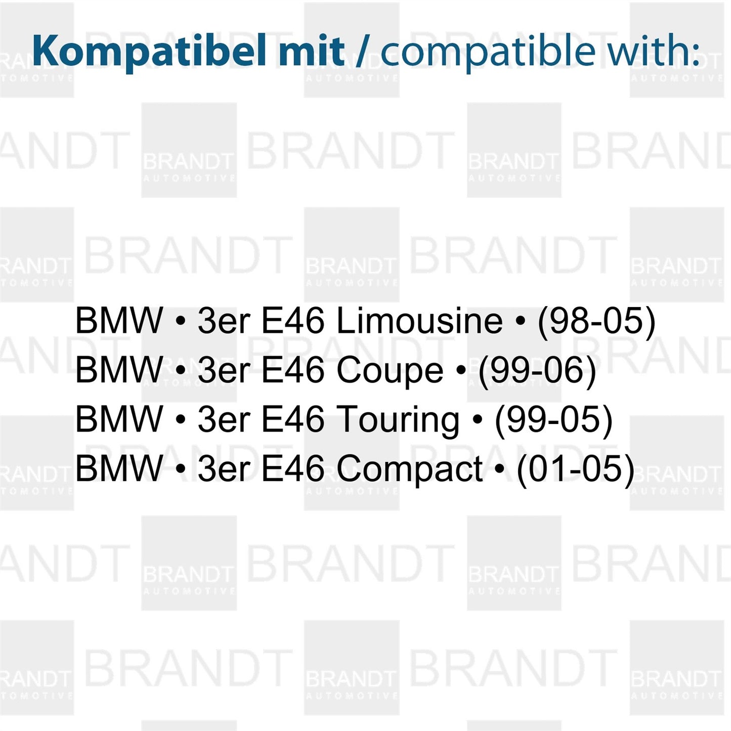 BRANDT AUTOMOTIVE Kennzeichenleuchten LED kompatibel mit Bmw E46 Limousine Coupe Touring Compact 1998-2006 Kennzeichenbeleuchtung