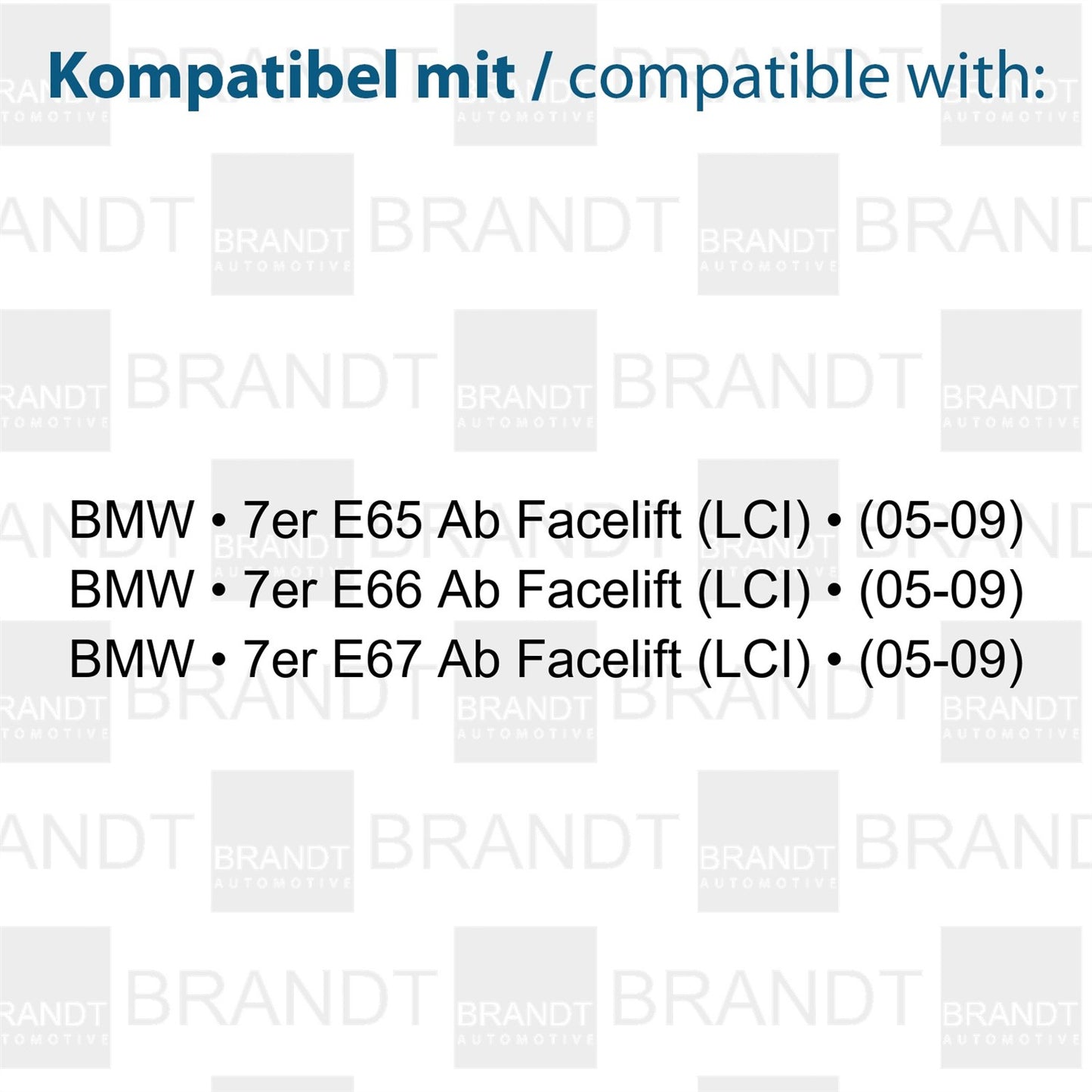 BRANDT AUTOMOTIVE Kennzeichenleuchten + Kabel LED kompatibel mit Bmw 7er E65 E66 E67 AB FACELIFT LCI 2005-2009 Kennzeichenbeleuchtung