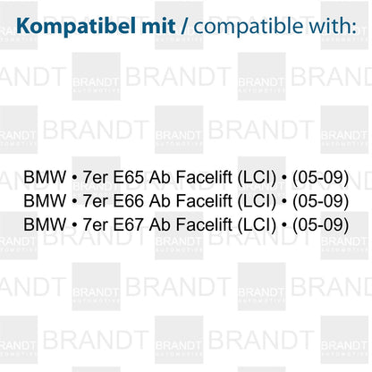 BRANDT AUTOMOTIVE Kennzeichenleuchten + Kabel LED kompatibel mit Bmw 7er E65 E66 E67 AB FACELIFT LCI 2005-2009 Kennzeichenbeleuchtung