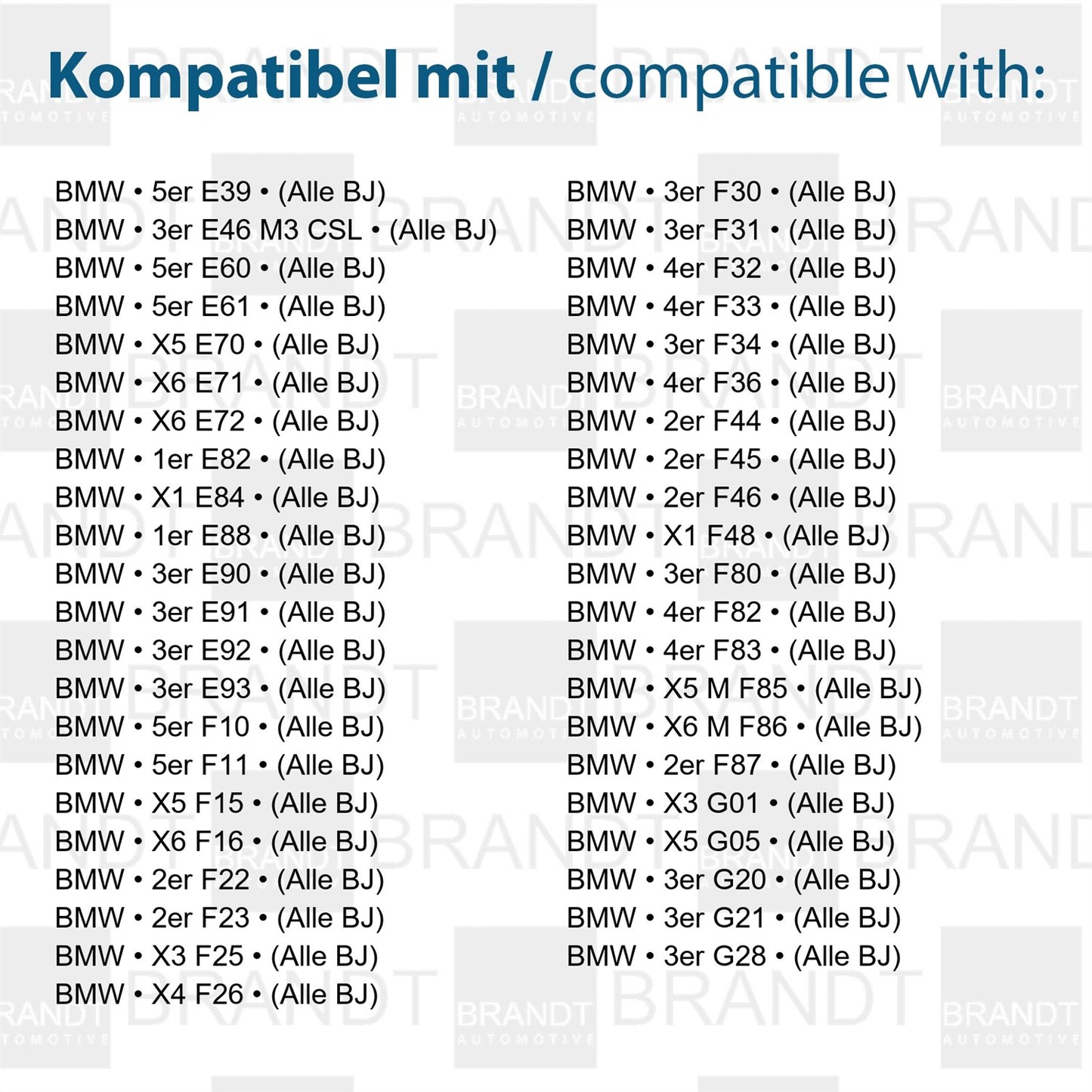BRANDT AUTOMOTIVE Kennzeichenleuchten LED kompatibel mit Bmw X5 E70 F15 G05 X5M F85 X6 E71 E72 F16 X6M F86 M235i M240i M340i Kennzeichenbeleuchtung