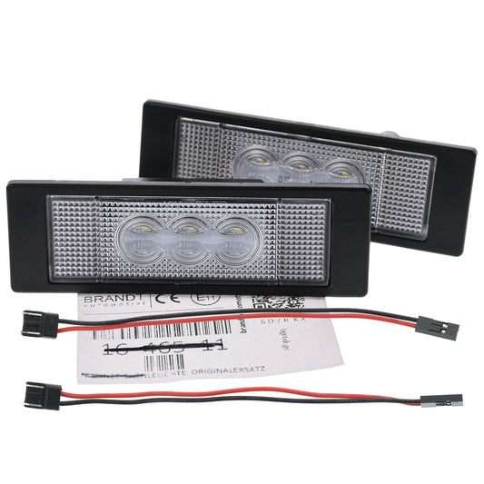 BRANDT Kennzeichenleuchten + Kabel CREE LED kompatibel mit Mini R56 R55 R57 R58 R59 R60 R61 F54 Cluman Countryman Cooper Coupe Cabrio John Works S One Kennzeichenbeleuchtung