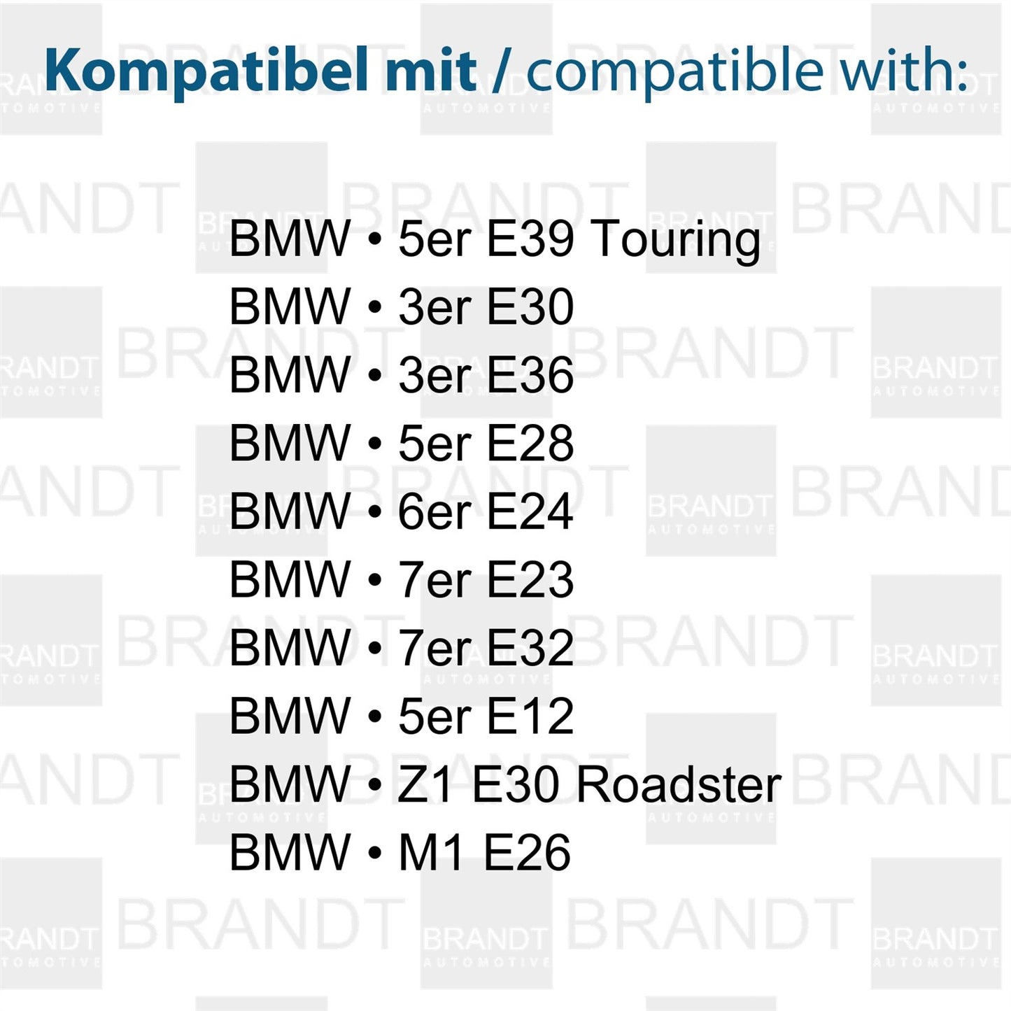 BRANDT AUTOMOTIVE Kennzeichenleuchten LED kompatibel mit Bmw 3er E30 E36 5er E39 E28 E12 6er E24 7er E23 E32 M1 E26 Z1 Roadster Kennzeichenbeleuchtung