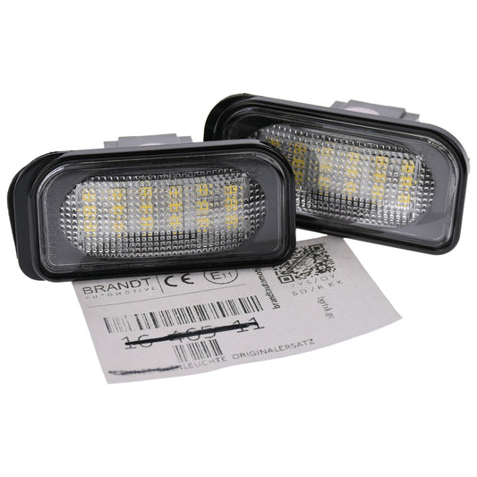 BRANDT Kennzeichenleuchten LED kompatibel mit Mercedes Benz SL R230 01-12 CLK Coupe Cabrio C209 A209 W 209 C-Klasse W203 CHRYLSER Crossfire Coupe Roadster Kennzeichenbeleuchtung