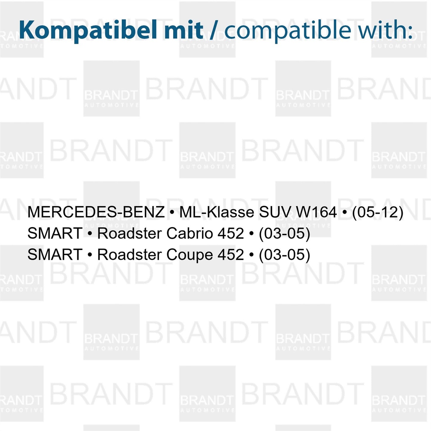 BRANDT AUTOMOTIVE Kennzeichenleuchten LED kompatibel mit Mercedes Benz ML W164 X164 05-12 SMART 452 Cabrio Coupe 03-05 Kennzeichenbeleuchtung